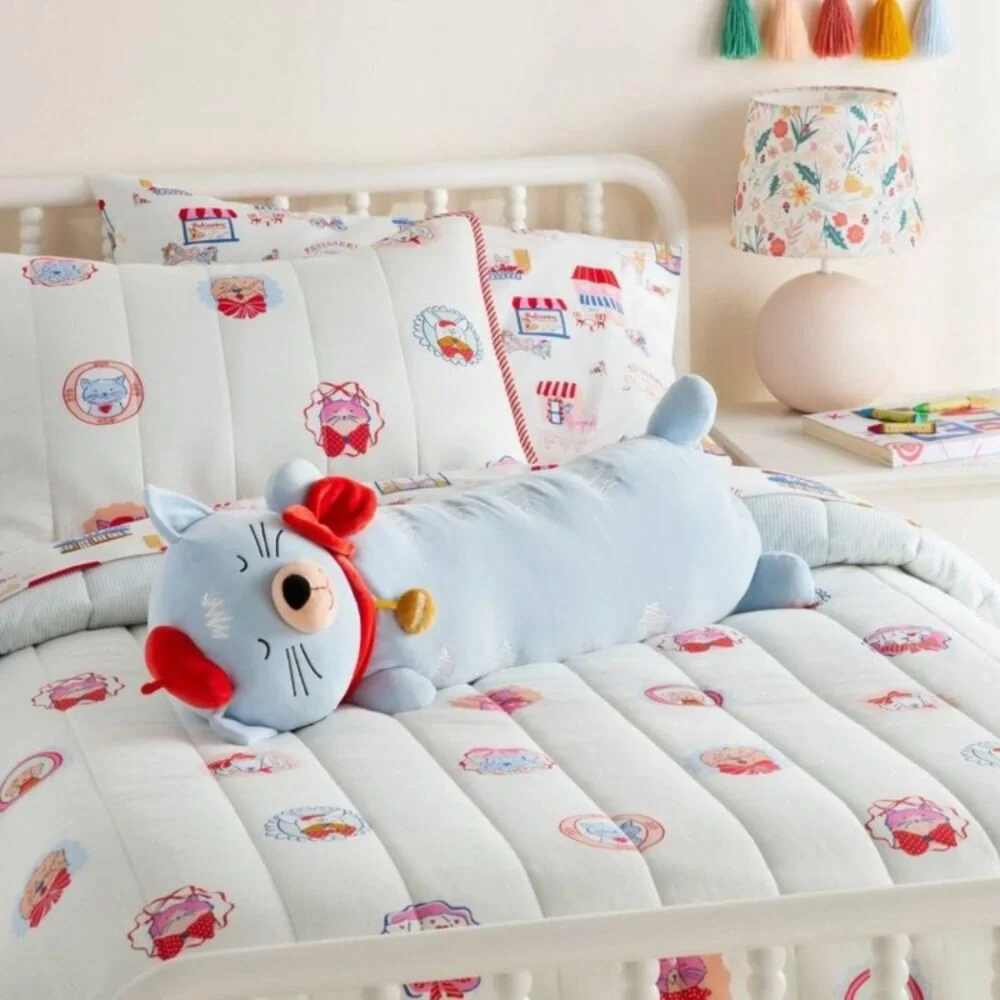 Open Box - Pillowfort - Cat Kids' Long Weighted Plush Throw Pil Blue Cat